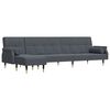 vidaXL Divano Letto a L Grigio Scuro 271x140x70 cm in Velluto