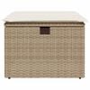 vidaXL Sgabello Giardino con Cuscino Beige 55x55x37 cm in Polyrattan