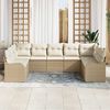 vidaXL Set Divano da Giardino 9 pcs Beige polyrattan