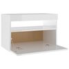 vidaXL Comodino con Luci LED Bianco Lucido 60x35x40 cm