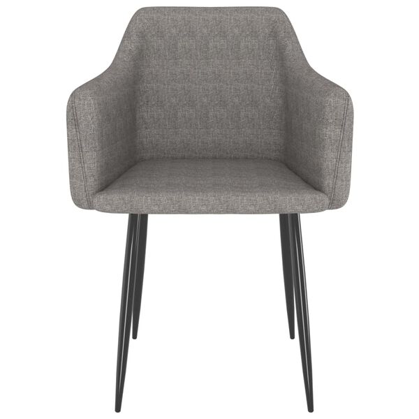 vidaXL Sedie da Pranzo 2 pz Grigio Chiaro in Tessuto