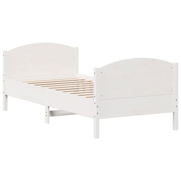 vidaXL Letto senza Materasso Bianco 90x190 cm in Legno Massello Pino