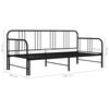 vidaXL Telaio Divano Letto Estraibile Nero in Metallo 90x200 cm