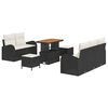 vidaXL Set Divano da Giardino 8 pz Nero polyrattan