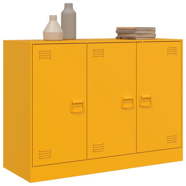 vidaXL Credenza Giallo Senape 99x39x73 cm in Acciaio