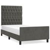 vidaXL Giroletto senza Materasso Grigio Scuro 100x200 cm Velluto