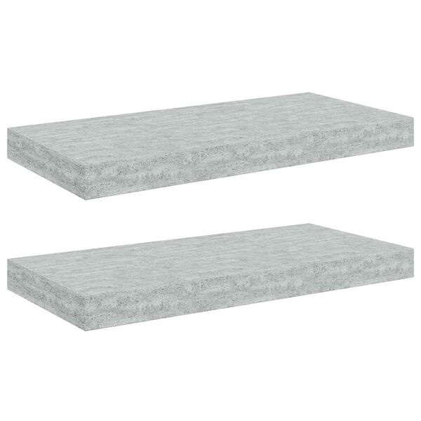 vidaXL Scaffali a Parete 2 pz Grigio Cemento 50x23x3,8 cm in MDF