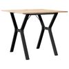 vidaXL Tavolo da Pranzo Telaio a Y 90x90x75 cm Legno Pino e Acciaio