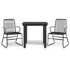 vidaXL Set da Pranzo da Giardino 3 pz Nero in Rattan PVC