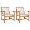 vidaXL Sedia con cuscino 2 Pezzo Marrone e Crema 65 x 60 x 76,5 cm
