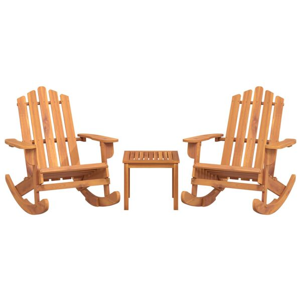 vidaXL Set Salotto da Giardino Adirondack 3pz Legno Massello di Acacia