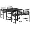 vidaXL Set da Pranzo da Giardino 5 pz Nero in Polyrattan