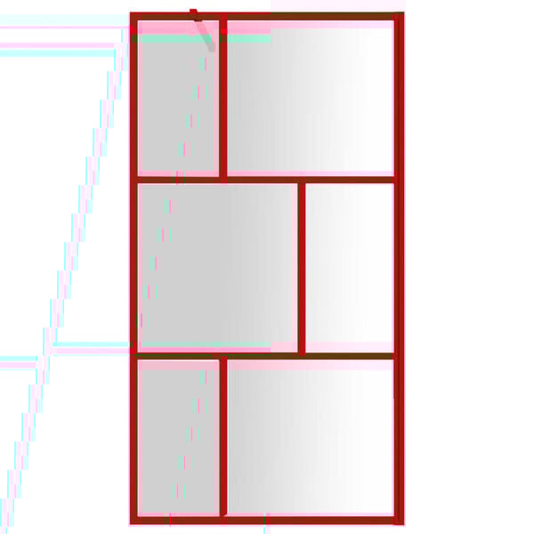 vidaXL Parete per Doccia Walk-in Vetro Trasparente ESG 100x195cm Rossa
