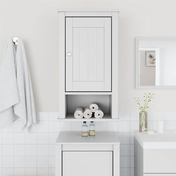 vidaXL Mobile da Bagno a Muro BERG Bianco 40x27x71,5 cm Massello Pino