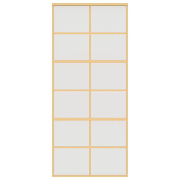 vidaXL Porta Scorrevole Dorata 90x205 Vetro Smerigliato ESG Alluminio