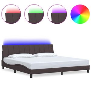 vidaXL Giroletto senza Materasso Hanko Marrone Scuro 200x200 cm in Tessuto