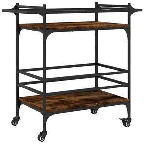 vidaXL Carrello da Cucina Rovere Fumo 82x40x78,5 cm Legno Multistrato