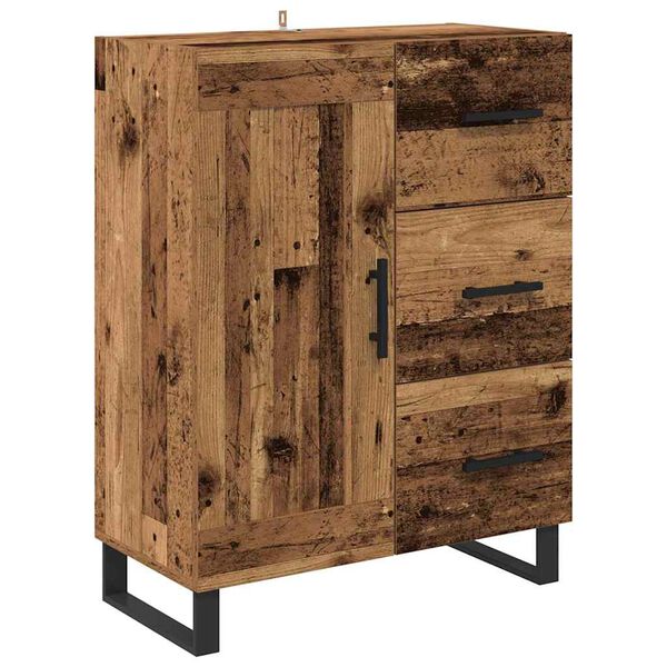 vidaXL Credenza con cassetto Legno vecchio 69,5 x 34 x 90 cm