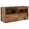 vidaXL Unit&agrave; a muro per TV con LED 5 pcs Legno vecchio 80 x 30 x 40 cm