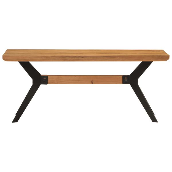 vidaXL Panca da Pranzo 110x40x46 cm Legno Massello di Acacia e Acciaio