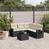 vidaXL Set Divano da Giardino 6 pz con Cuscini Nero in Polyrattan