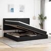 vidaXL Letto con contenitore e materasso Nero 200 x 200 cm Poliestere