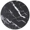 vidaXL Piano per Tavolo Nero &Oslash;30x0,8 cm Vetro Temperato Design Marmo