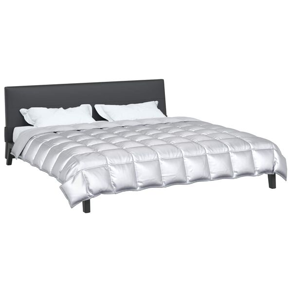 vidaXL Duvet Invernale Argento 200 x 220 cm Satin e Micropile
