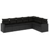 vidaXL Set Divani da Giardino con Cuscini 7pz Nero Polyrattan