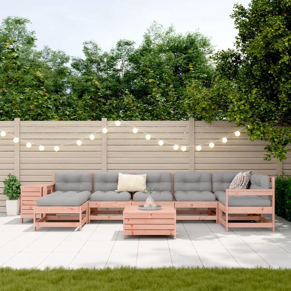 vidaXL Set Divani da Giardino 9 pz in Legno Massello Abete Douglas