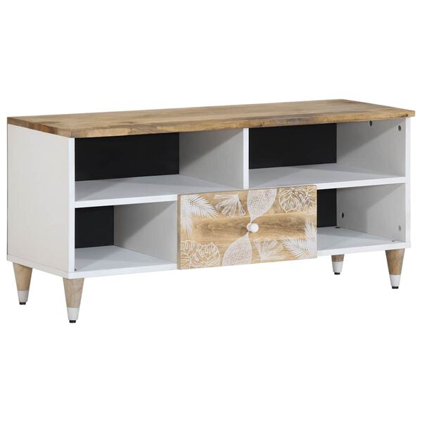 vidaXL Mobile Porta TV 100x33,5x46 cm in Legno Massello di Mango