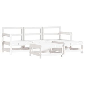 vidaXL Set Salotto da Giardino 5 pz Bianco in Legno Massello di Pino