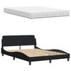 vidaXL Letto con Materasso Hanko Nero 140x190 cm in Tessuto