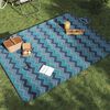 vidaXL Tovaglia da Picnic Pieghevole A Onde Blu 200x150 cm in Velluto