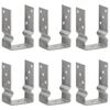 vidaXL Picchetti per Recinzione 6 pz Argento 9x6x15 cm Acciaio Zincato