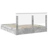 vidaXL Letto con Contenitore con testiera Grigio cemento 180 x 200 cm