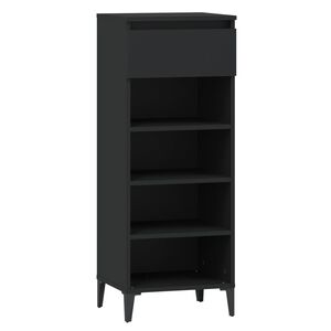 vidaXL Scarpiera Nera 40x36x105 cm in Legno Multistrato
