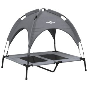 vidaXL Lettino per Cani con Tetto Tessuto Oxford Antracite e Acciaio