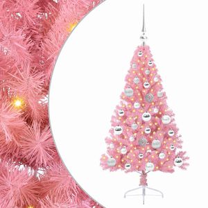 vidaXL Albero di Natale artificiale con luci integrate Rosa 120 cm PVC