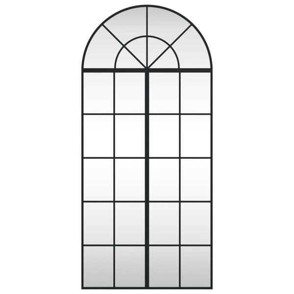 vidaXL Specchio da Parete Nero 60x130 cm Arco in Ferro