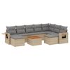 vidaXL Set Divano da Giardino 10 pz con Cuscini Beige Misto Polyrattan