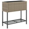 vidaXL Fioriere Giardino con Ripiani 2pz Grigie 70x28x70cm Polyrattan