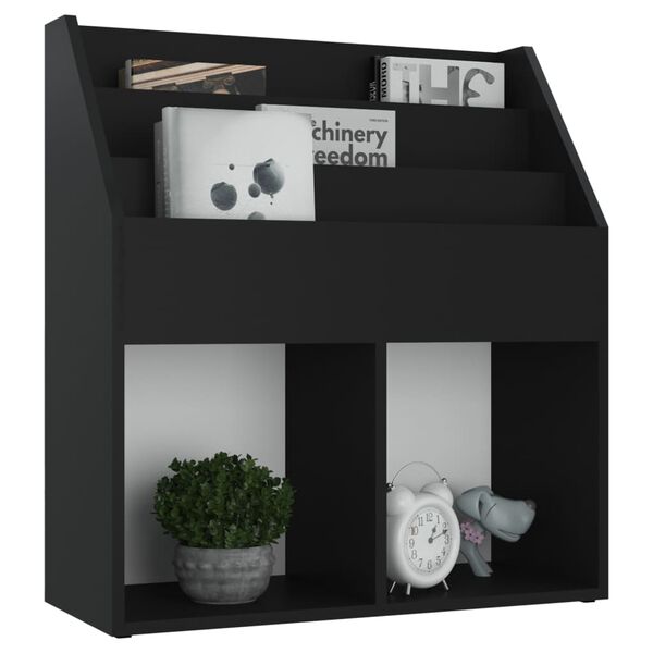 vidaXL Portariviste per Bambini Nero 71x30x78,5 cm Legno Multistrato