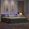 vidaXL Letto con contenitore e LED Grigio chiaro 200 x 200 cm Tessuto