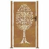 vidaXL Cancello da giardino 100x175 cm in acciaio Corten con design ad albero