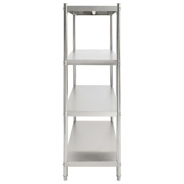 vidaXL Scaffale da Cucina a 4 Livelli 100x50x155 cm in Acciaio Inox
