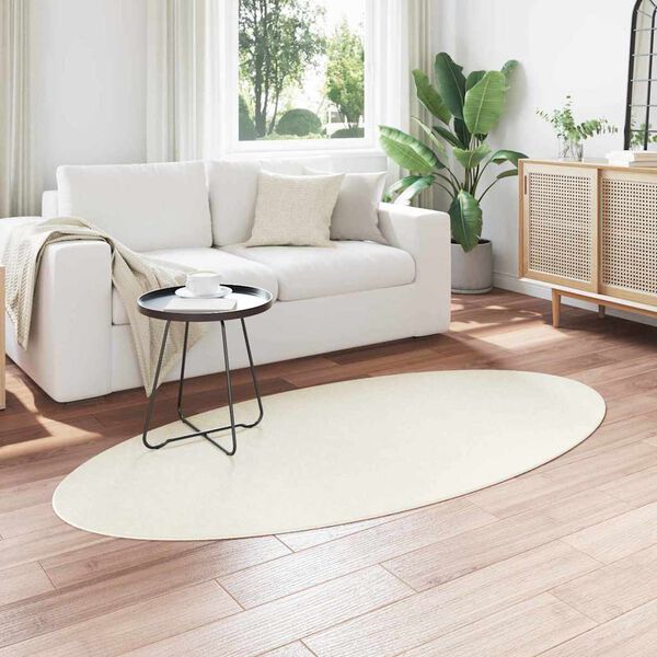 vidaXL Tappeti per area Ovale HUARTE Crema 100 x 200 cm