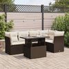 vidaXL Set Divano da Giardino 6 pz con Cuscini Marrone in Polyrattan