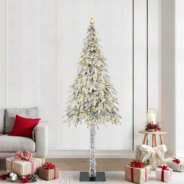 vidaXL Albero di Natale con 300 LED Bianco 210 cm PE e Acciaio