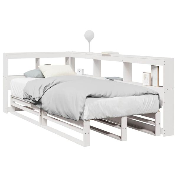 vidaXL Letto Libreria senza Materasso Bianco 100x200 cm Legno di Pino